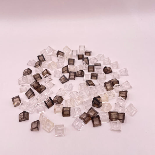 LEGO Cheese Slope, Transparent, Clear and Brown, (100 Pieces)