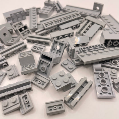 LEGO Modified Plates and Bricks, Light Bluish Grey, Approx. 70g