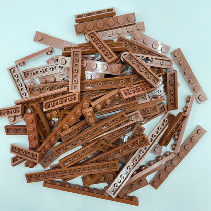 LEGO 1x Plates, Reddish Brown, Approx. 75g