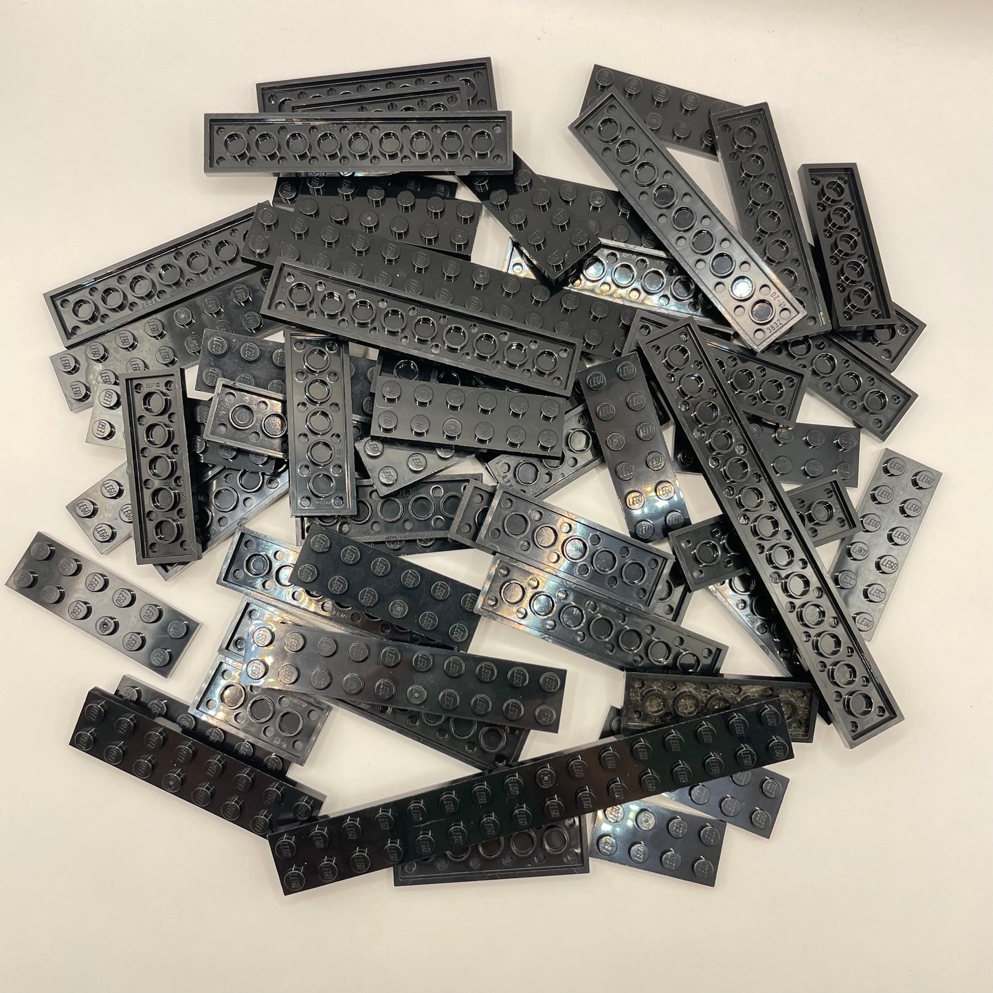 LEGO Long Plates, 2x Wide, Black, Approx. 110g