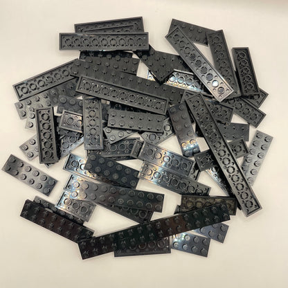 LEGO Long Plates, 2x Wide, Black, Approx. 110g