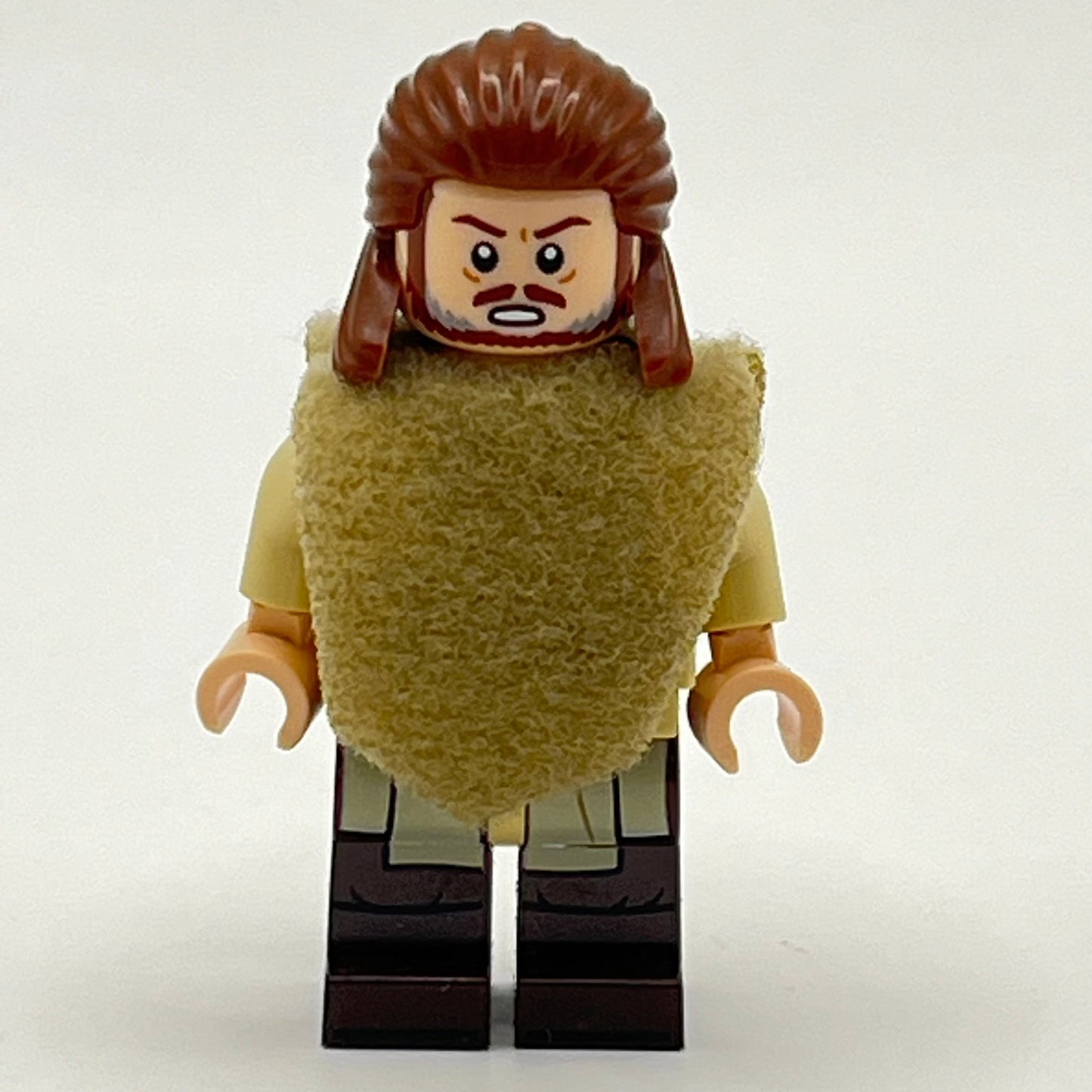 LEGO Qui-Gon Jinn, Reddish Brown Beard (Very Rare) Dark Brown Legs, Poncho, Star Wars, Minifigure (sw1334a)