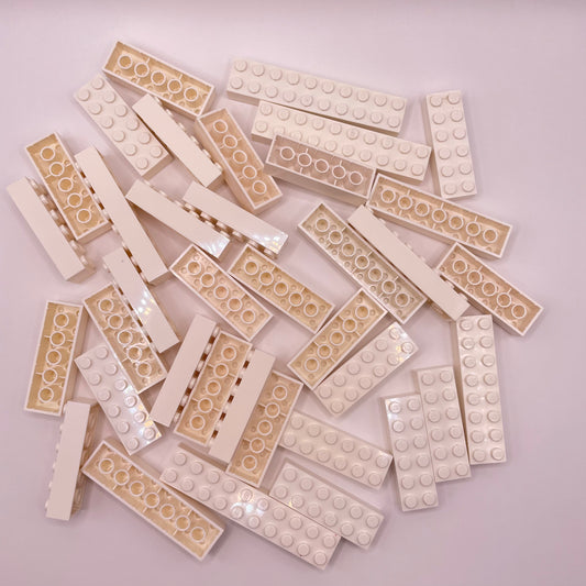 LEGO Brick, 2x, Long, White, Approx. 130g
