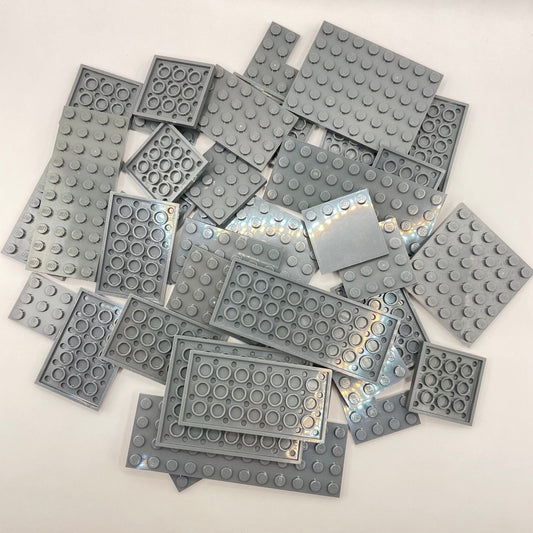 LEGO Dark Bluish Grey, Medium Plates, Approx. 115g