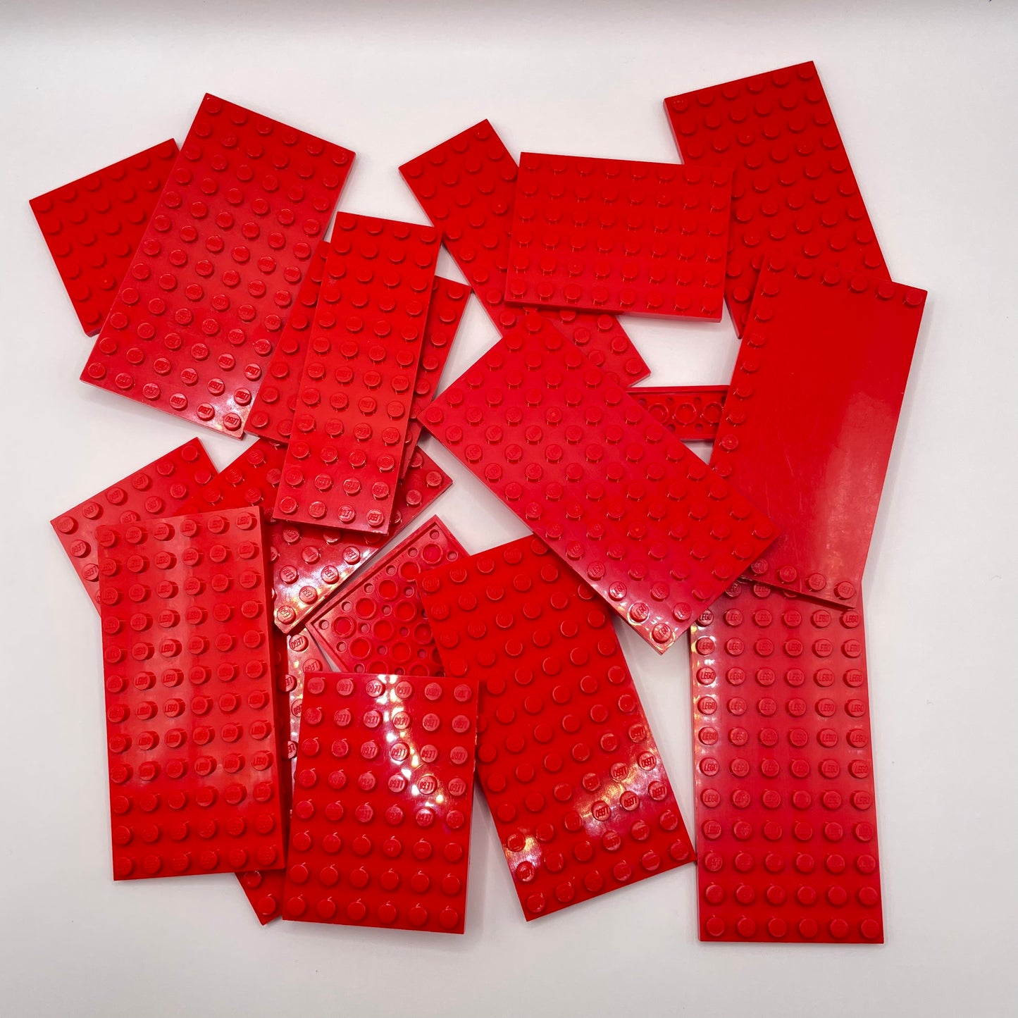 LEGO Medium Plates, Red, Approx. 140g