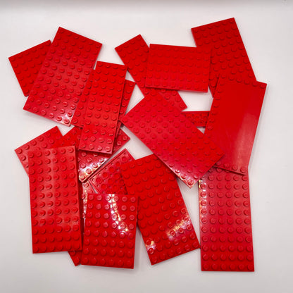 LEGO Medium Plates, Red, Approx. 140g
