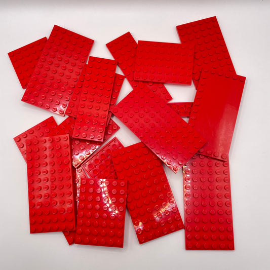 LEGO Medium Plates, Red, Approx. 140g