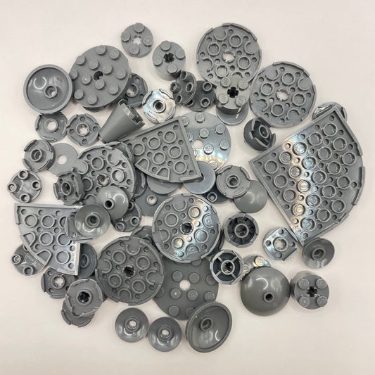 LEGO Dark Bluish Grey, Round, Approx. 45g