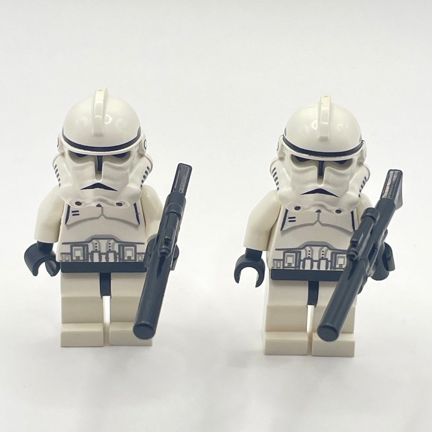 LEGO Clone Trooper, Phase 2, Black head, Continuous Mouth, Star Wars, Minifigure (sw0126) (Set of 2)