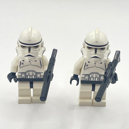 LEGO Clone Trooper, Phase 2, Black head, Continuous Mouth, Star Wars, Minifigure (sw0126) (Set of 2)