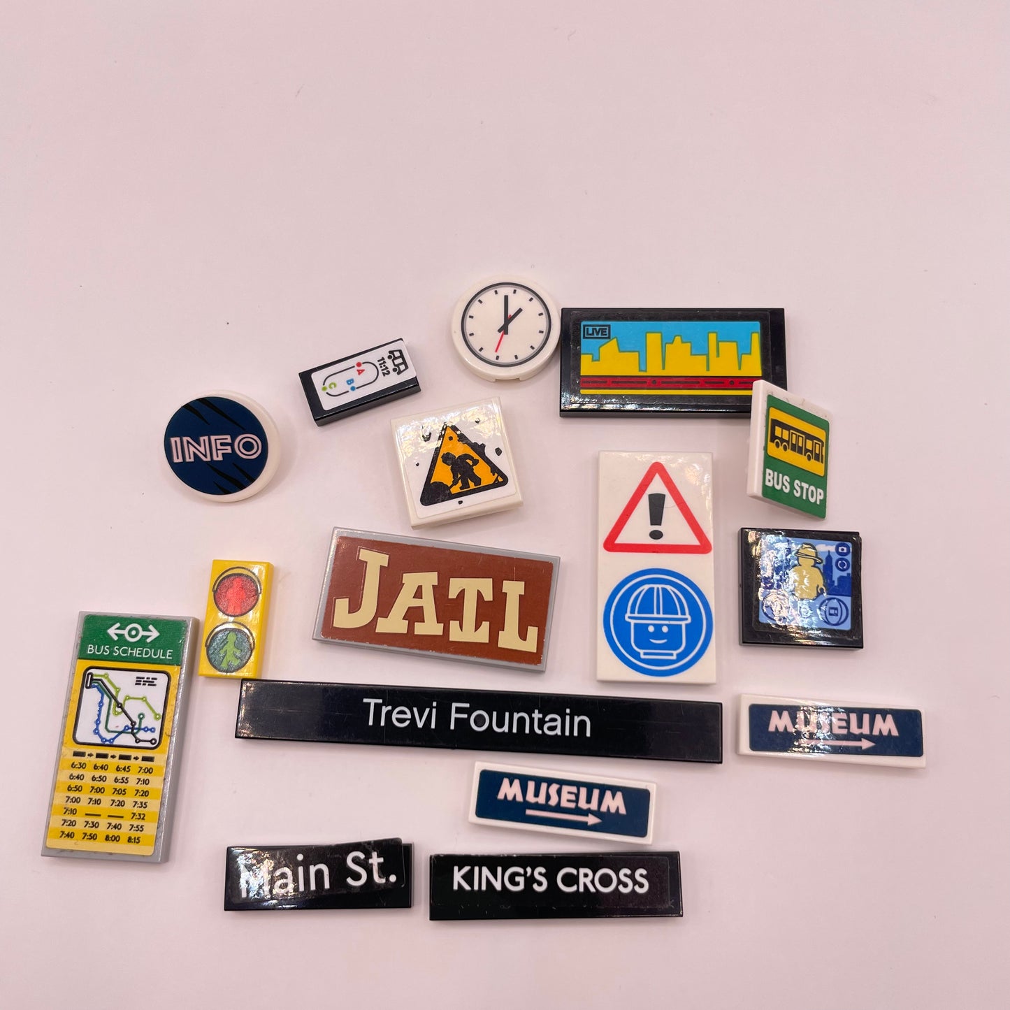 LEGO Prints and Stickers, Street Signs, Tiles, Mixed Colours, 15,Pieces