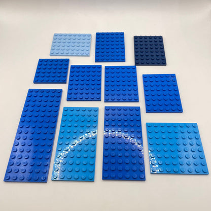 LEGO Plates Medium/Large, Blue, 11 Pieces