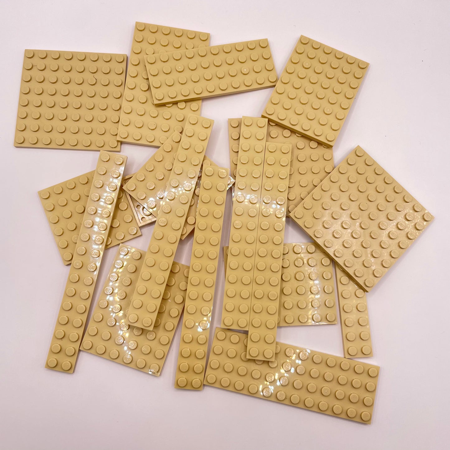 LEGO Medium Plates, Tan, Approx. 100g