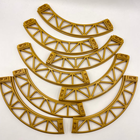 LEGO Roller Coaster Curve Track, Pearl Gold, (8 Pieces) Brand New