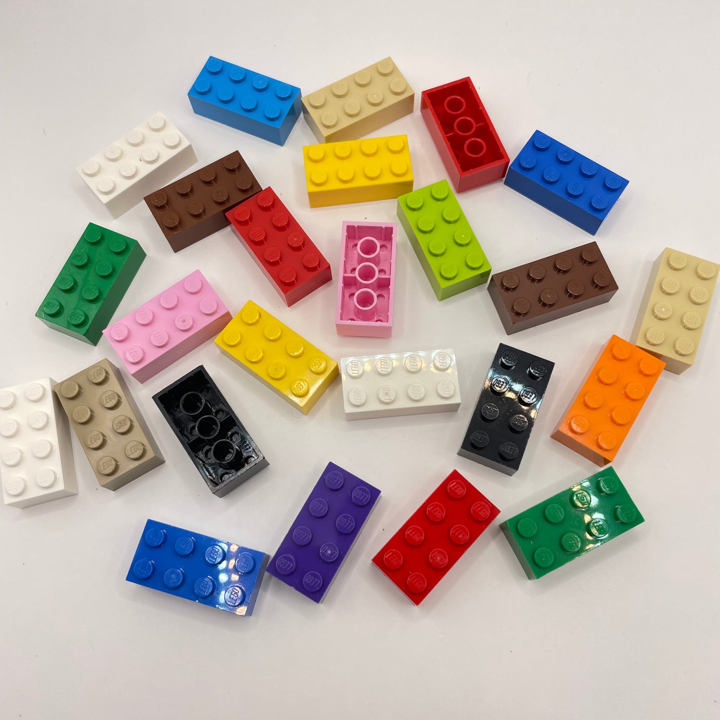 LEGO 2 x 4 Bricks, Mixed Colours, 25 Pieces