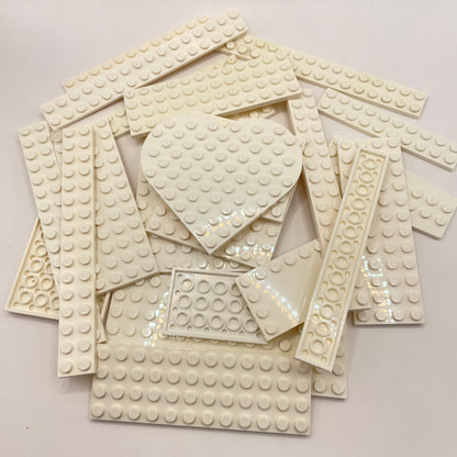 LEGO Medium Plates, White, Approx. 125g