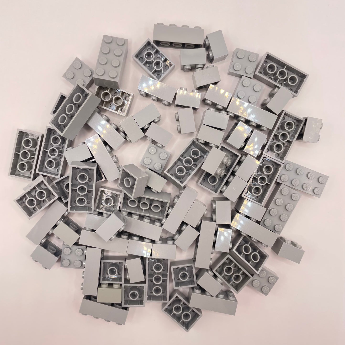LEGO Bricks 2x Wide Short , Light Bluish Grey, Approx. 125g