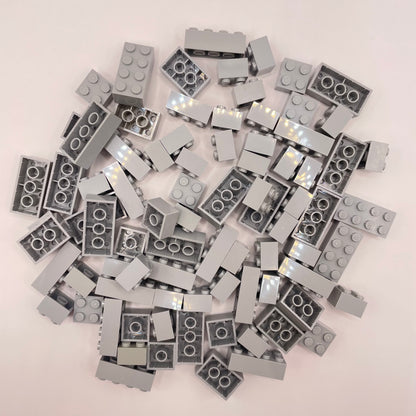 LEGO Bricks 2x Wide Short , Light Bluish Grey, Approx. 125g