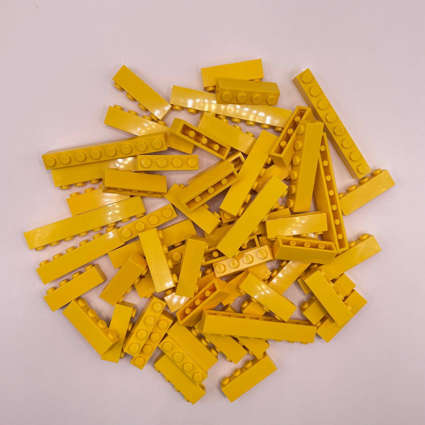 LEGO Bricks, Long, 1x Wide, Yellow, Approx. 110g