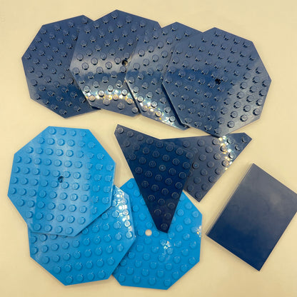 LEGO Medium Plates, Odd Shapes, Mixed Blue, Approx. 90g