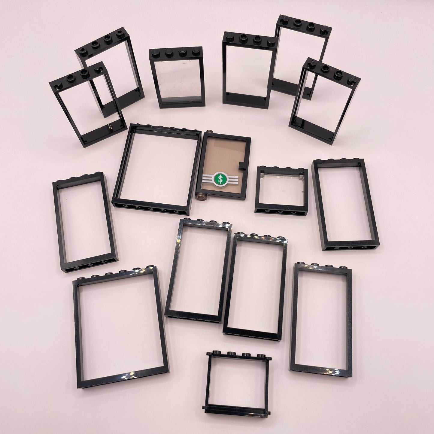 LEGO Doors and Window Frames, Building Pieces, Black, 16 Pieces