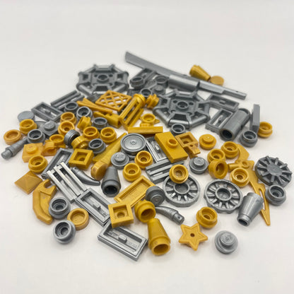 LEGO Mixed Pieces, 50 Pearl Gold and 50 Flat Silver, 100 Pieces