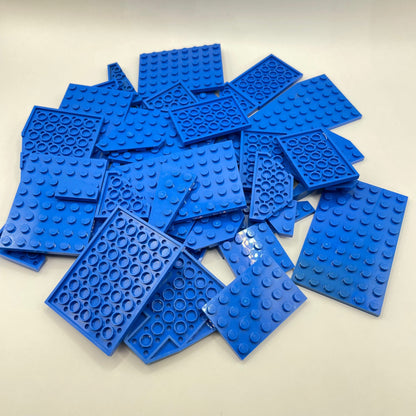 LEGO Blue, Large Plates and Wings, Approx. 130g