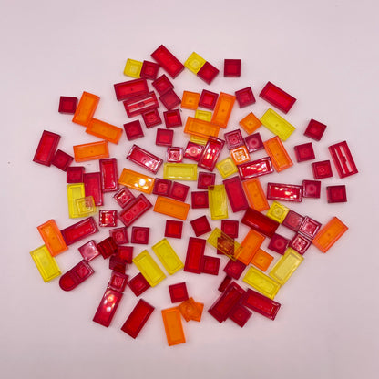 LEGO Tile Squares, Transparent, Sunset, 100 Pieces