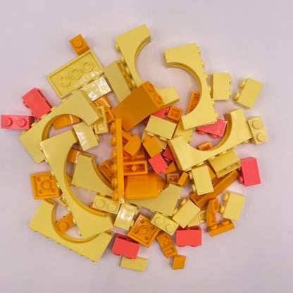 LEGO Fun Yellow and Coral, Mixed Pieces, Approx. 60g