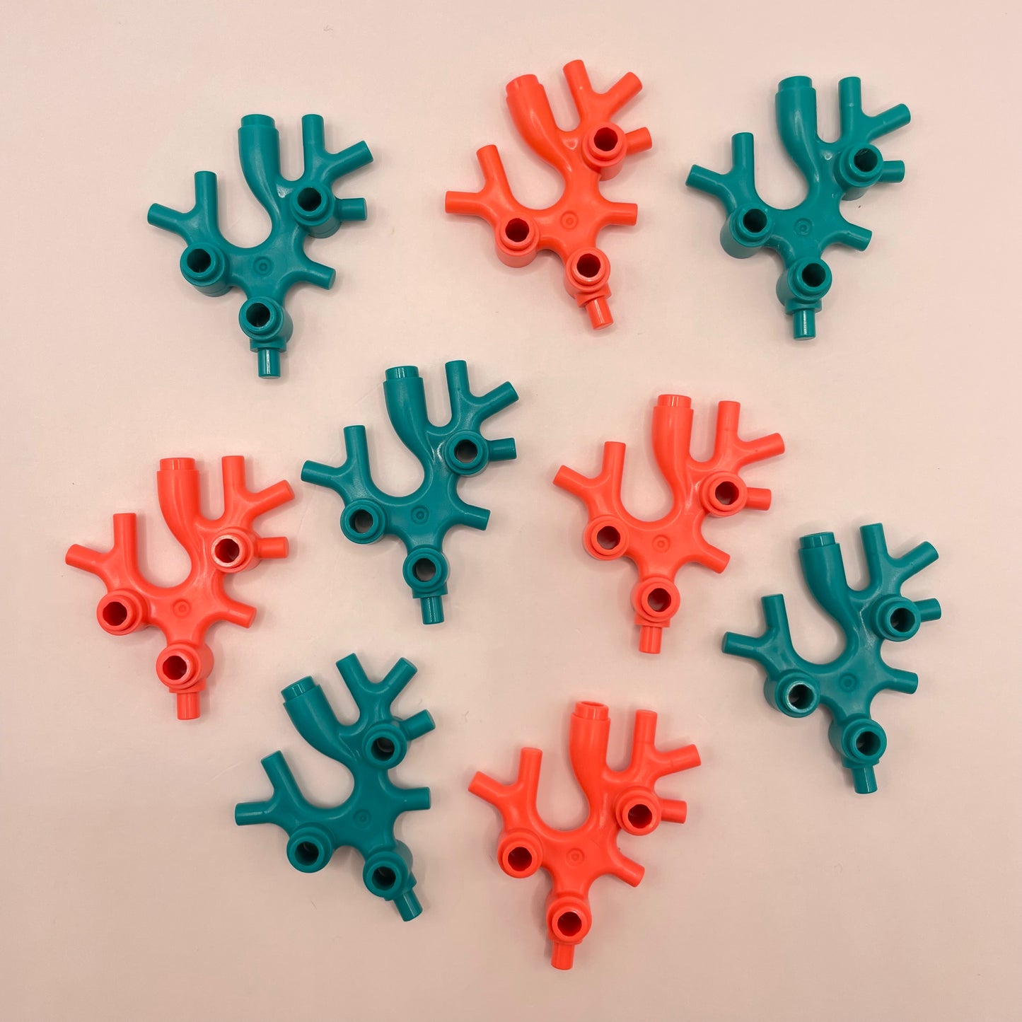 LEGO Coral Seaweed, Coral and Turquoise, 9 Pieces