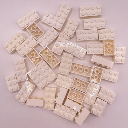 LEGO Brick, 2x Wide, Small, White, Approx. 90g