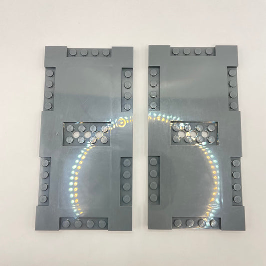LEGO 8x16 Modified Road Plates, Dark Bluish Grey, 2 Pieces,