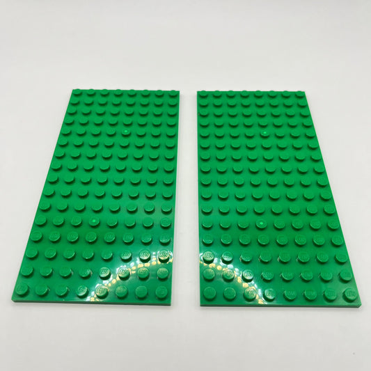 LEGO 8x16 Plates, Green, 2 Pieces,
