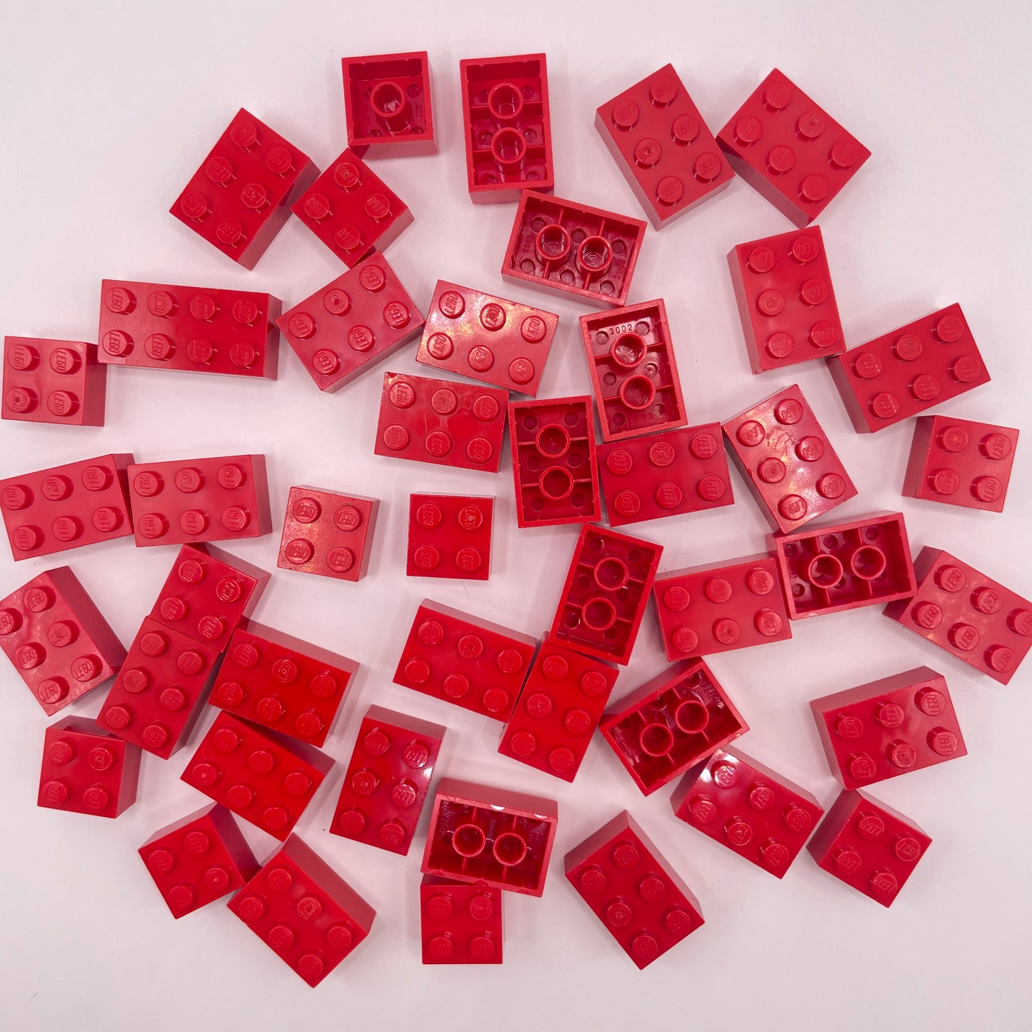 LEGO 2x,Medium Bricks, Red, Approx. 80g