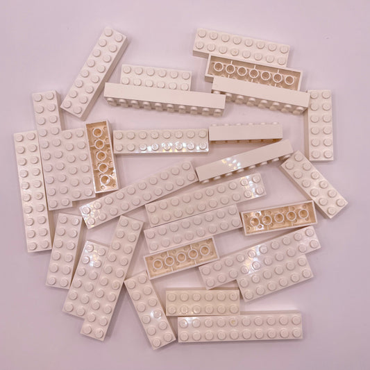 LEGO Brick, 2x, Long, White, Approx. 120g