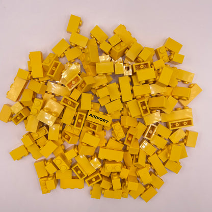 LEGO Bricks, Short, 1x Wide, Yellow, Approx. 140g
