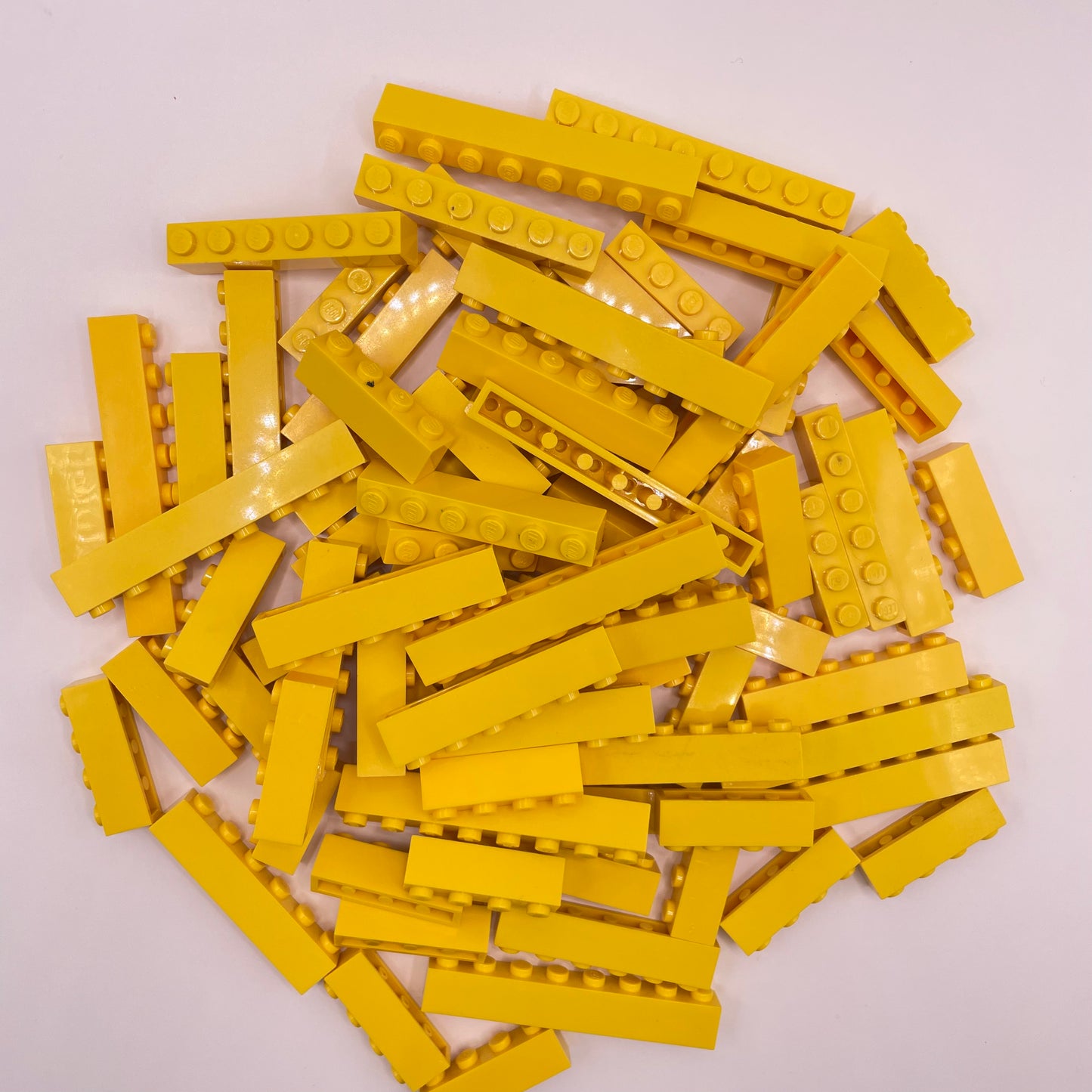 LEGO Bricks, Long, 1x Wide, Yellow, Approx. 150g
