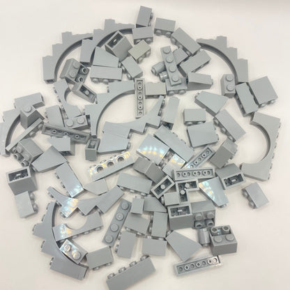 LEGO Light Bluish Grey, Mixed Bricks with Arches, Approx. 90g
