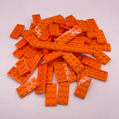 LEGO Plates, 2x Wide, Orange, Approx. 80g