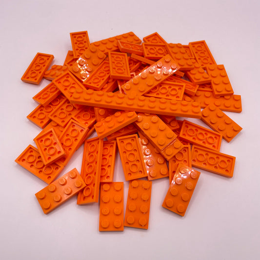 LEGO Plates, 2x Wide, Orange, Approx. 80g