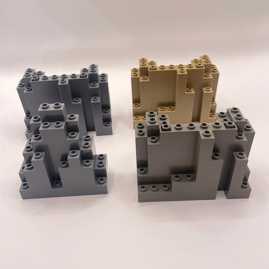 LEGO Mixed Dark Colours, Rock Panels, Castle, 4 Pieces