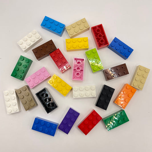 LEGO 2 x 4 Bricks, Mixed Colours, 25 Pieces