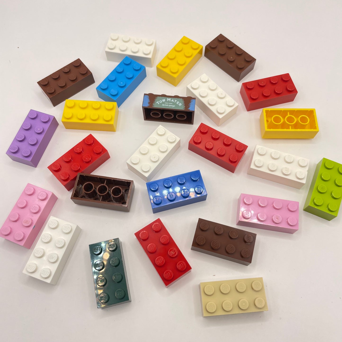 LEGO 2 x 4 Bricks, Mixed Colours, 25 Pieces