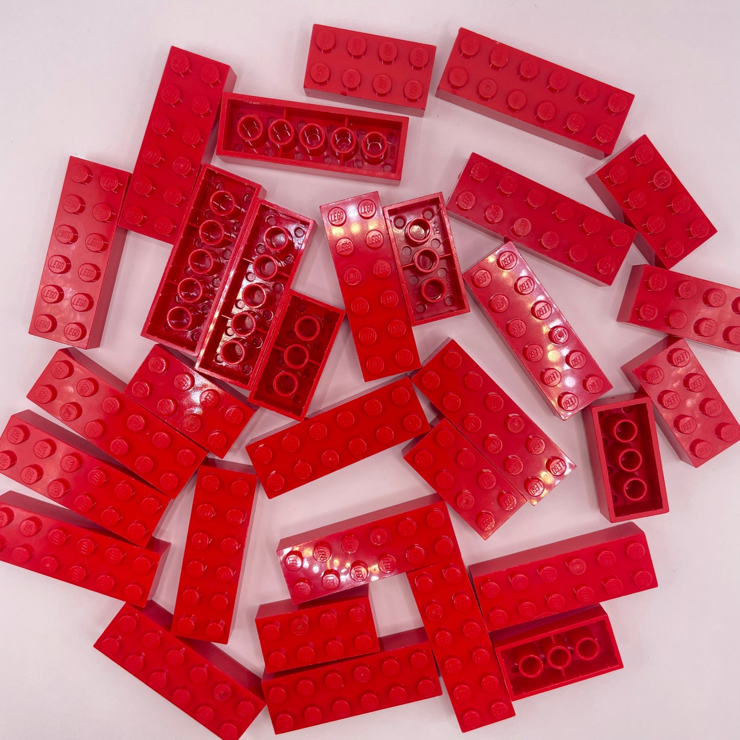 LEGO 2x,Medium Bricks, Red, Approx. 90g