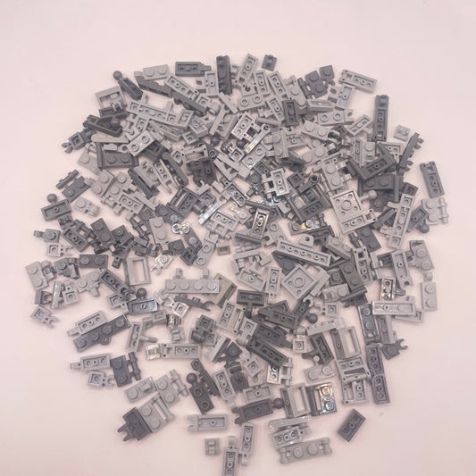 LEGO Clips and Bars, Flexible Connections, Mixed Bluish Grey, Approx. 110g