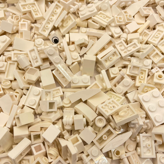 LEGO Small Mixed Pieces, White, Approx. 340g