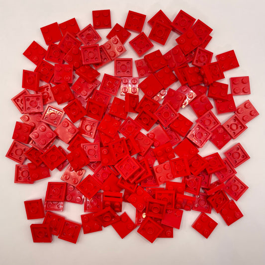 LEGO 2x2, Plates, Red, Approx. 85g