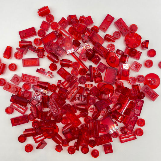 LEGO Transparent Red, Mixed Pieces, Approx. 40g