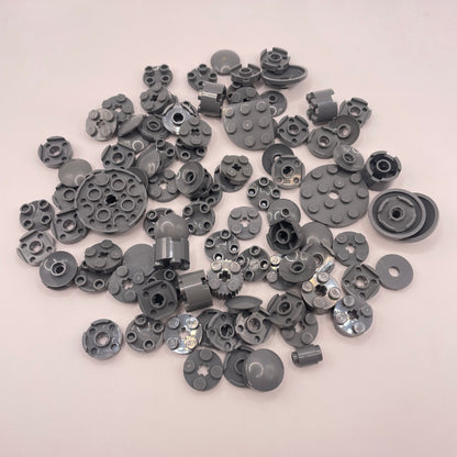 LEGO Round, Dark Bluish Grey, Approx. 45g