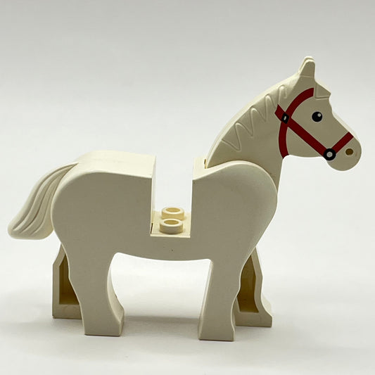 LEGO White Horse with Black and White Eyes, Animal, Castle, Knight